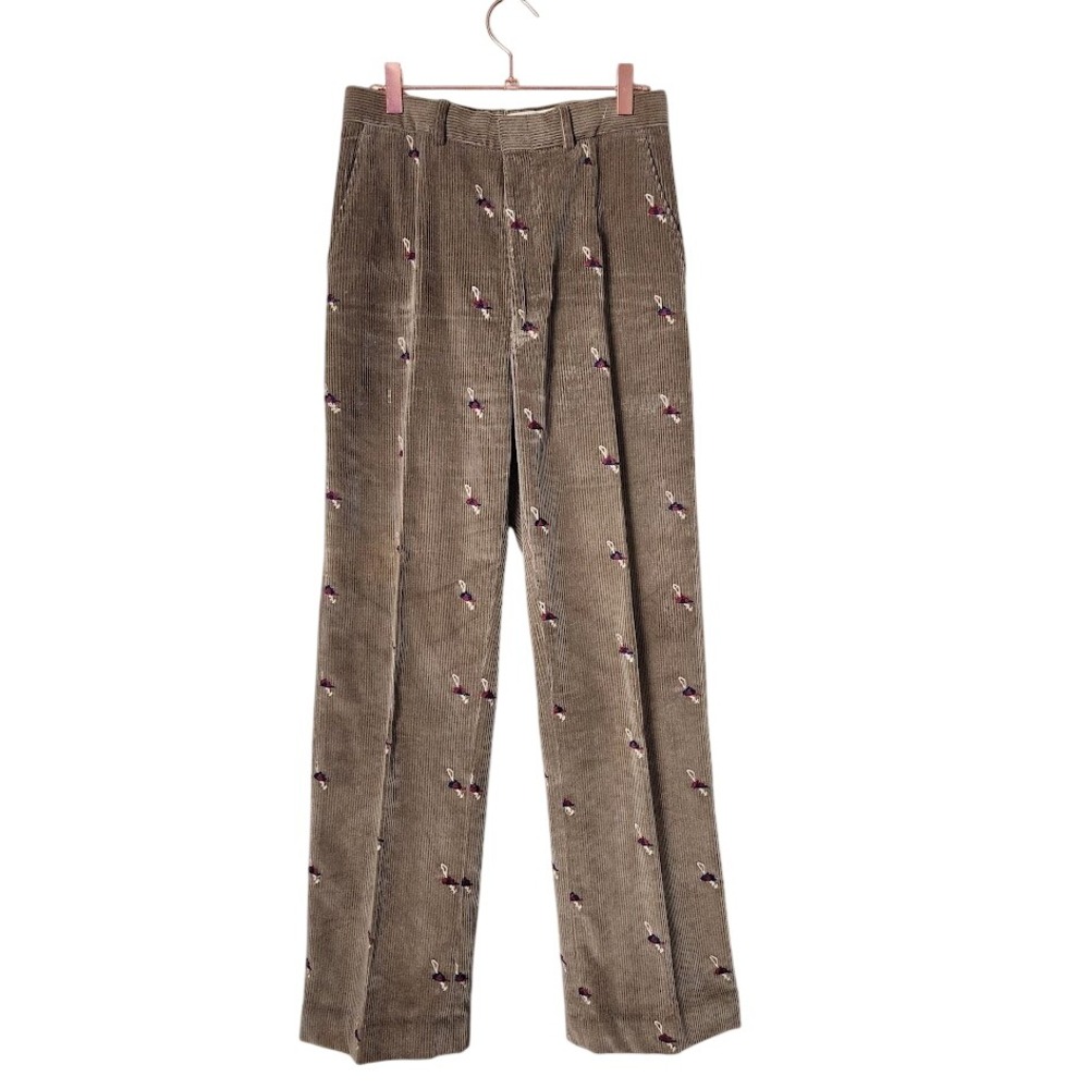 DAVID BROOKS LTD Vintage 70s Corduroy Embroidered Pants Preppy Equestrian 10